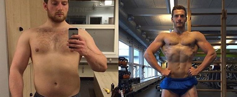 Trænings transformation før og efter